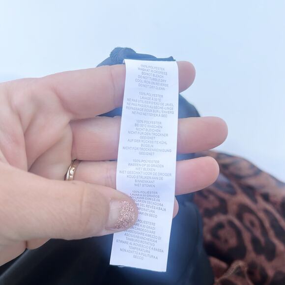 New Nasty Gal Black Magic Leopard Chiffon Ruffle Maxi Dress Long 4 Brown Formal - Picture 9 of 10